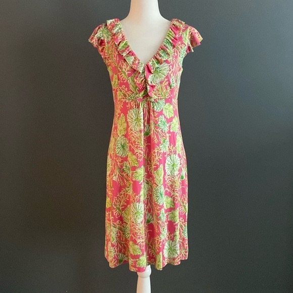 NWOT Lilly Pulitzer tropical flowers silk sun dress - Picture 2 of 12